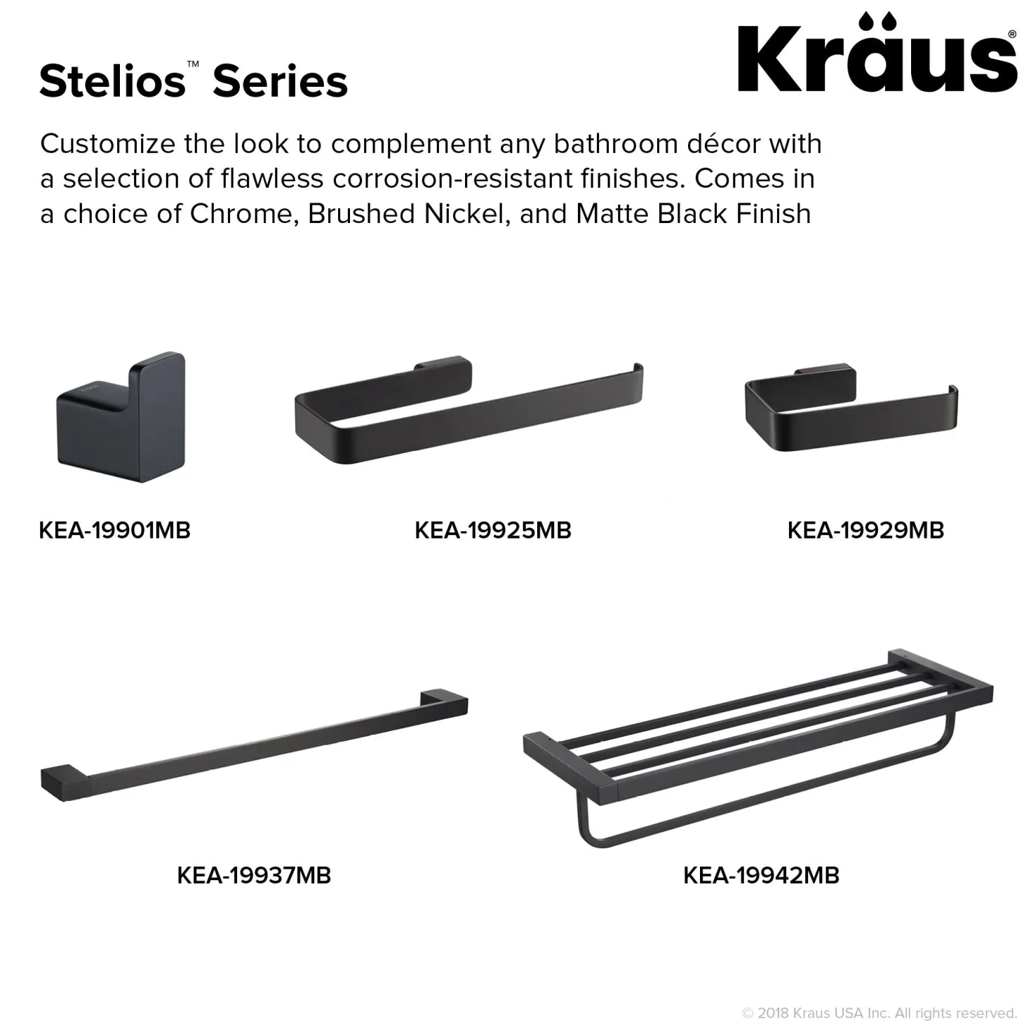 KRAUS Stelios Bathroom Robe and Towel Hook