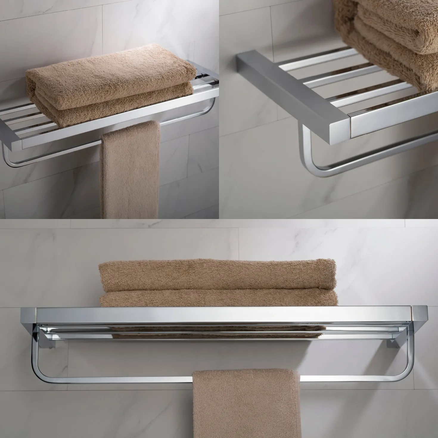 KRAUS Stelios Bathroom Shelf with Towel Bar