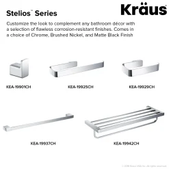 KRAUS Stelios Bathroom Shelf with Towel Bar