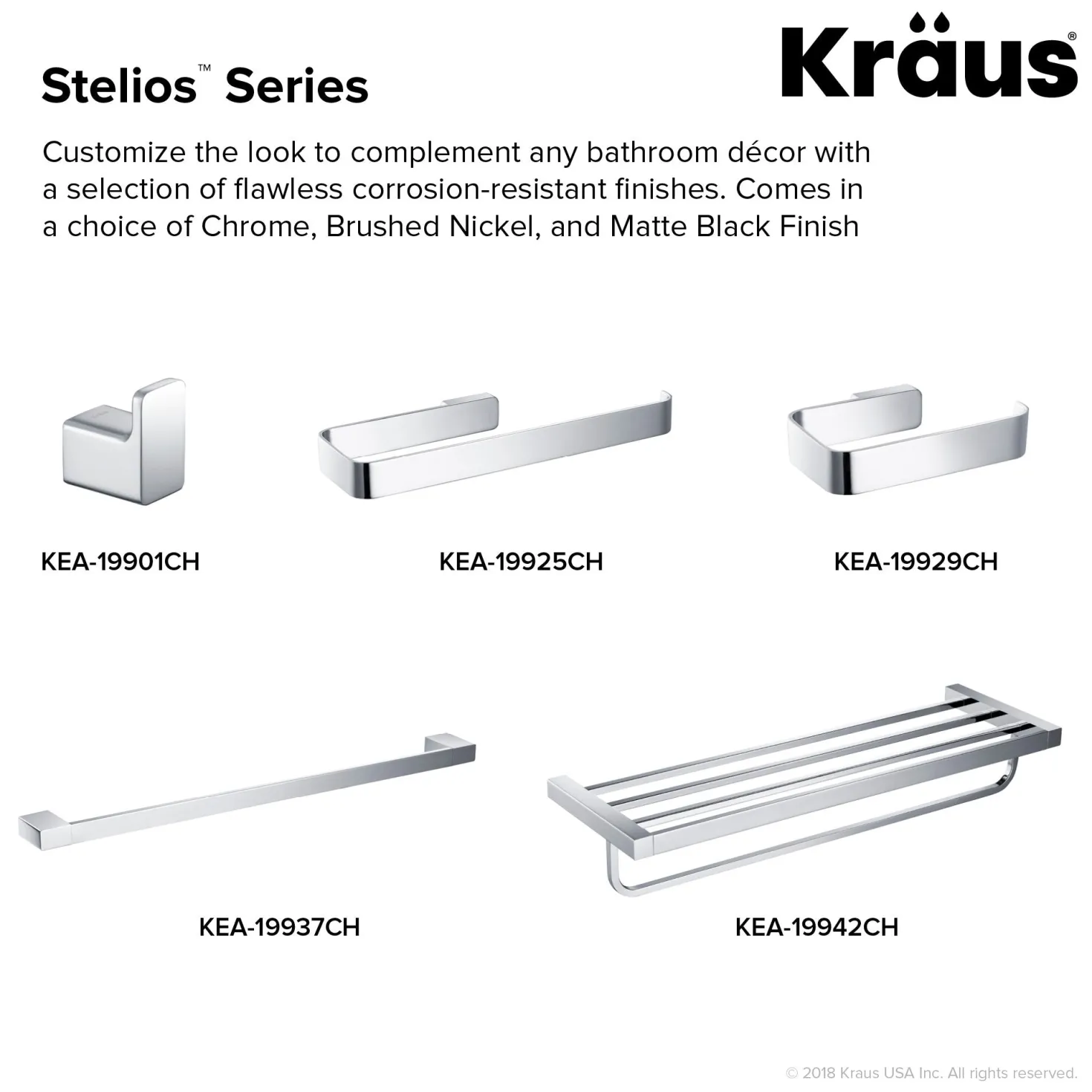KRAUS Stelios Bathroom Shelf with Towel Bar