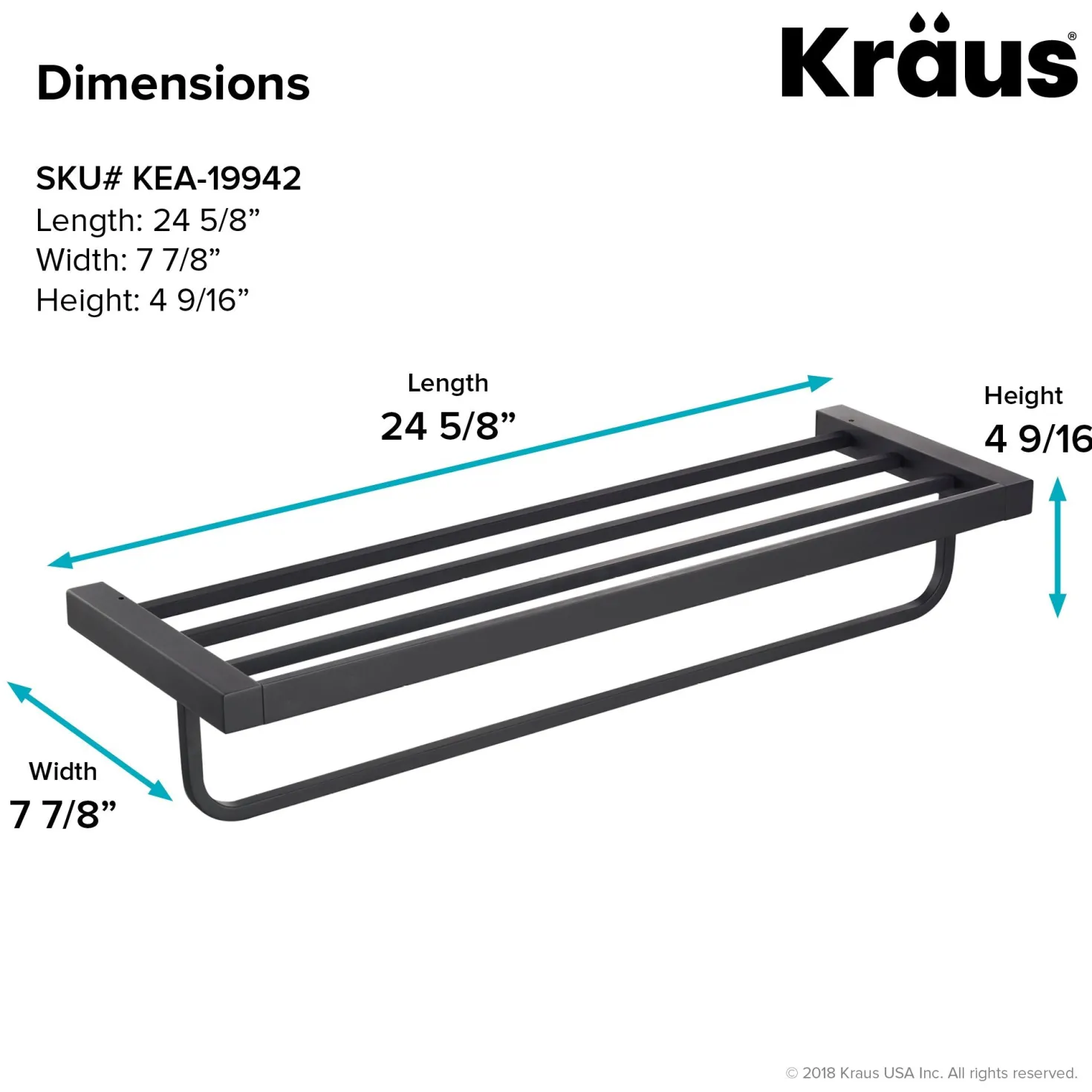 KRAUS Stelios Bathroom Shelf with Towel Bar