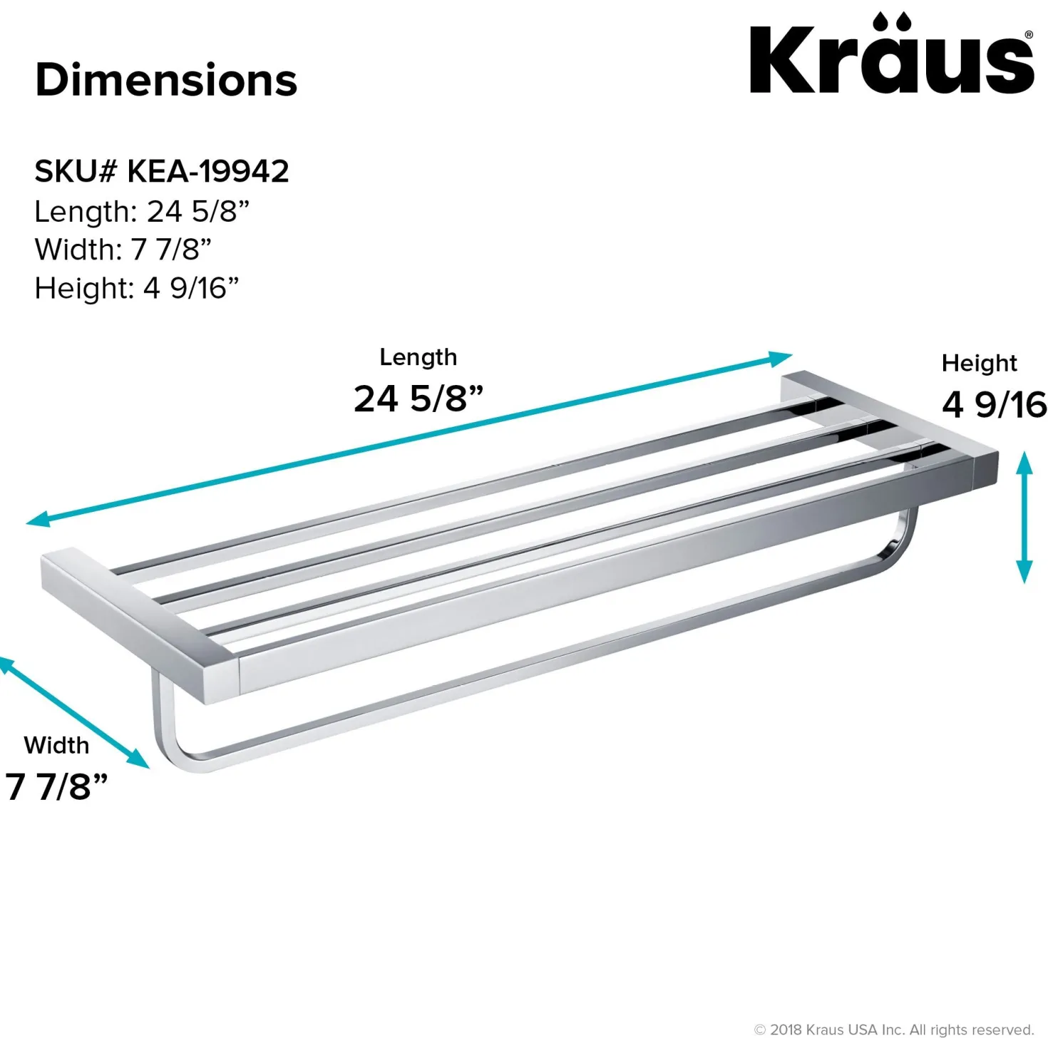 KRAUS Stelios Bathroom Shelf with Towel Bar