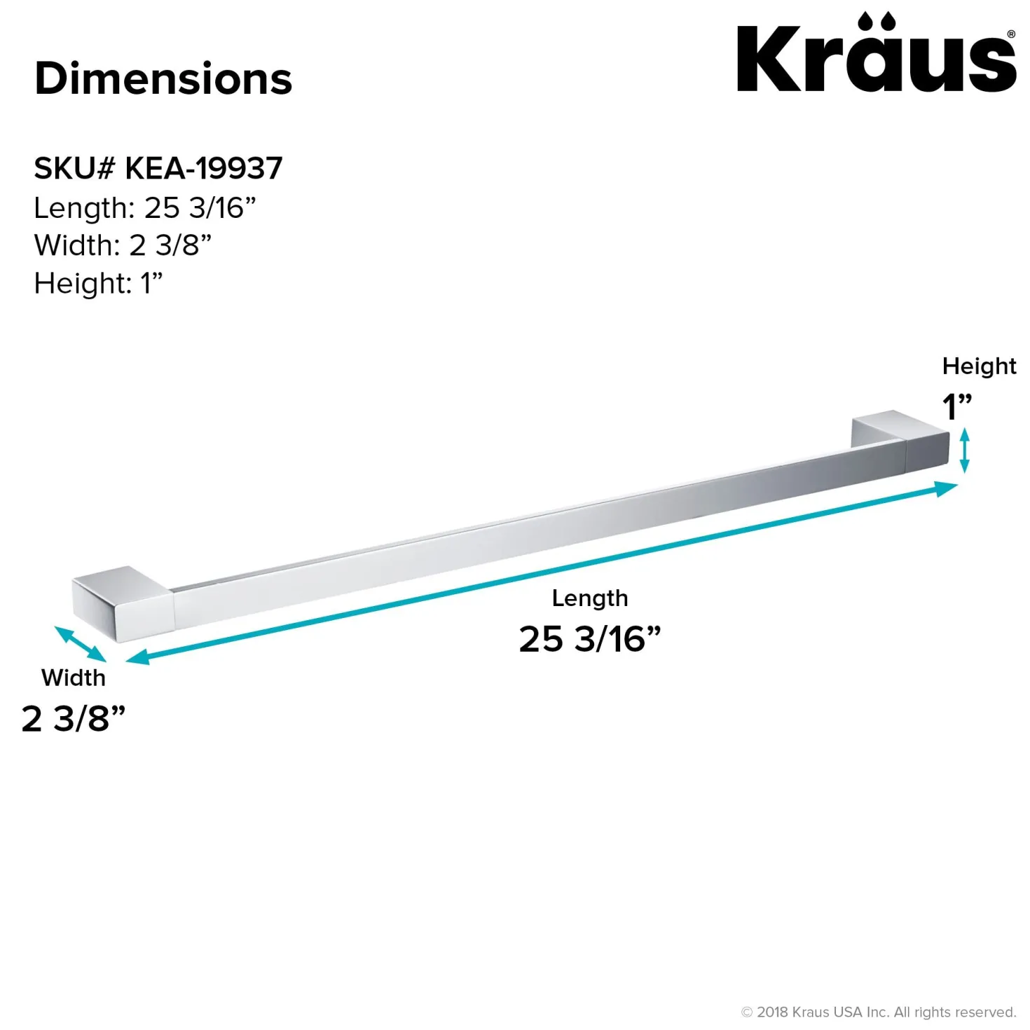 KRAUS Stelios 24-inch Bathroom Towel Bar