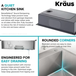 KRAUS 33” Topmount Single Bowl Stainless Steel Kitchen Sink