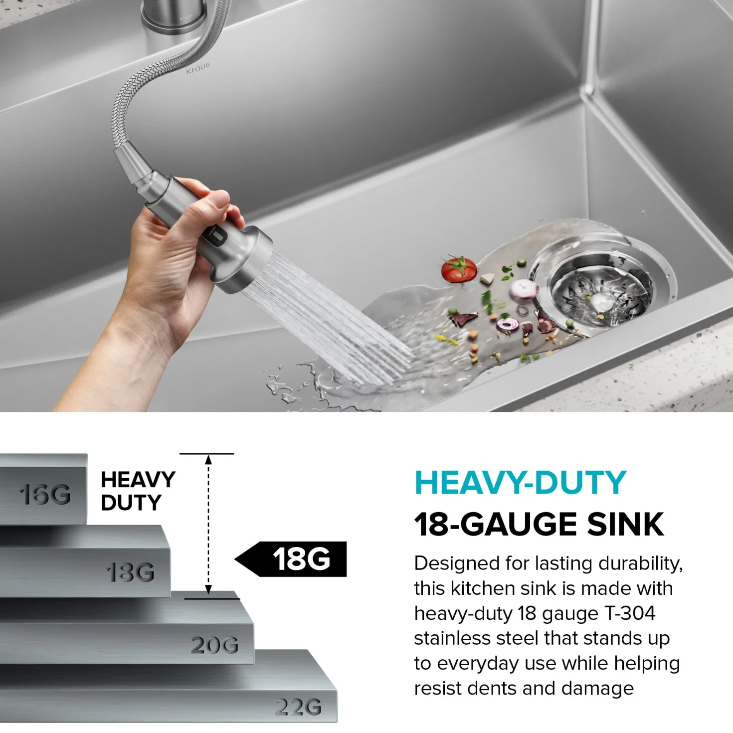 KRAUS 15” Topmount Single Bowl Stainless Steel Kitchen Bar Sink