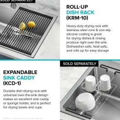 KRAUS 15” Topmount Single Bowl Stainless Steel Kitchen Bar Sink