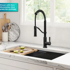 KRAUS Torak Single Handle Pull Down Kitchen Faucet in Matte Black