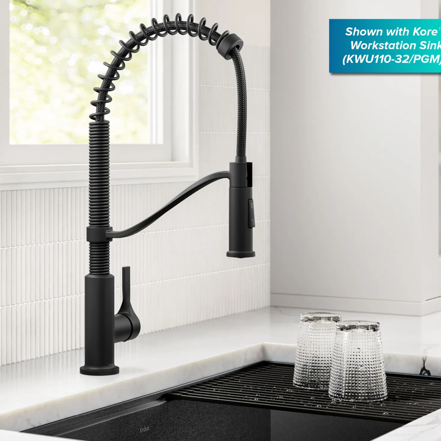 KRAUS Torak Single Handle Pull Down Kitchen Faucet in Matte Black
