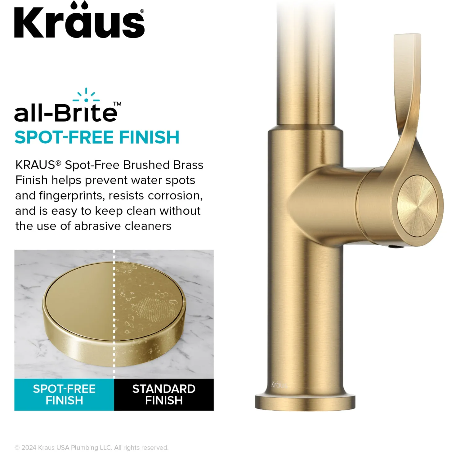 KRAUS Torak Single Handle Pull Down Kitchen Faucet in Brushed Brass