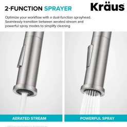 KRAUS Torak Single Handle Pull Down Kitchen Faucet in Matte Black