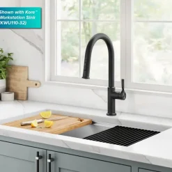 KRAUS Torak Single Handle Pull Down Kitchen Faucet in Matte Black