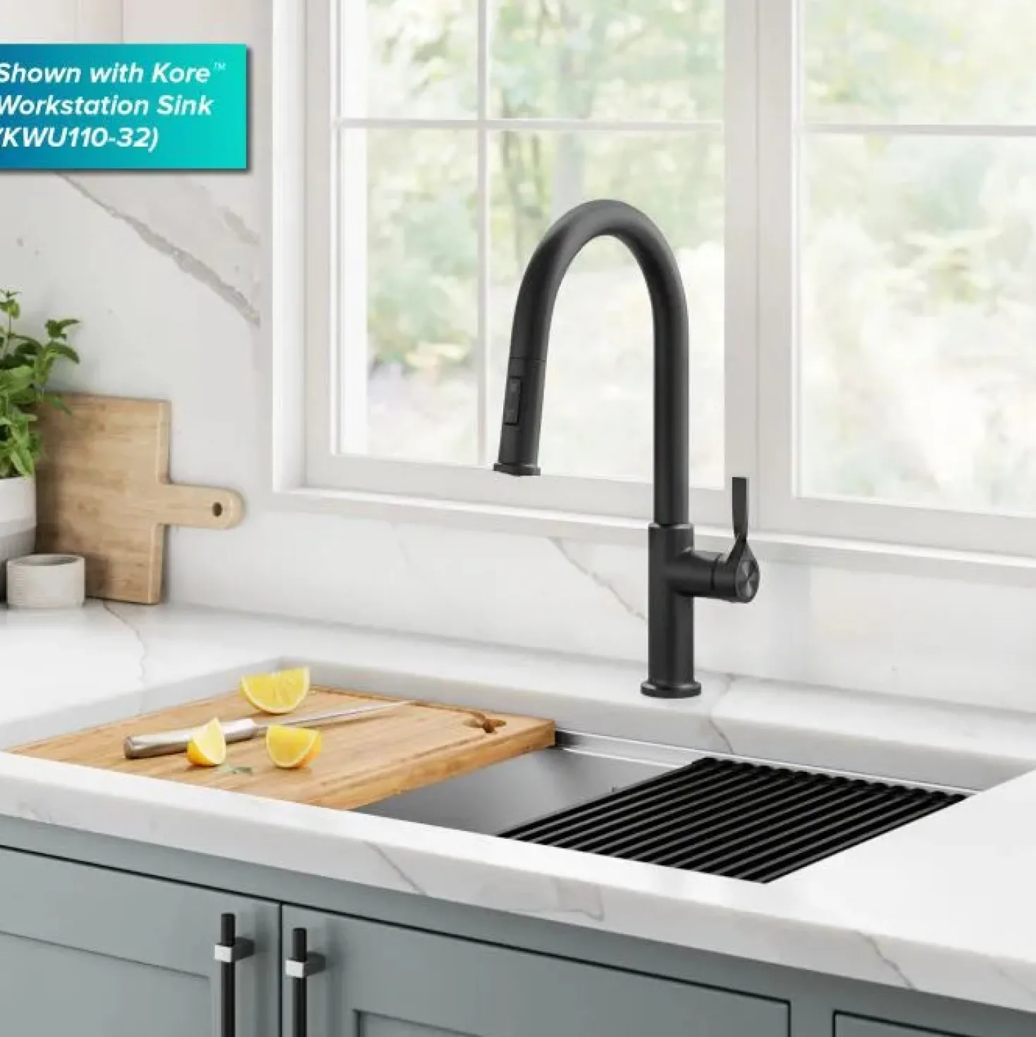 KRAUS Torak Single Handle Pull Down Kitchen Faucet in Matte Black