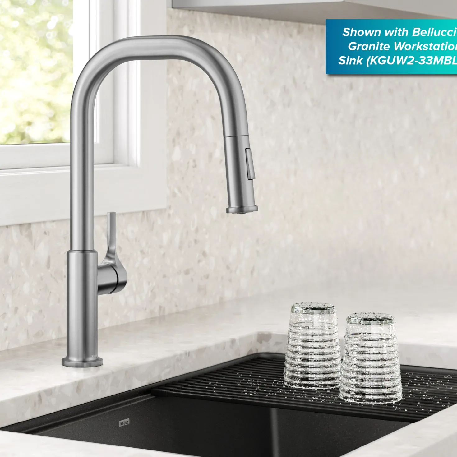 KRAUS Torak Single Handle Pull Down Kitchen Faucet in Spot-Free Stainless