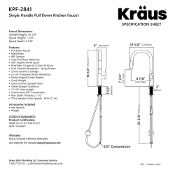 KRAUS Torak Single Handle Pull Down Kitchen Faucet in Spot-Free Stainless