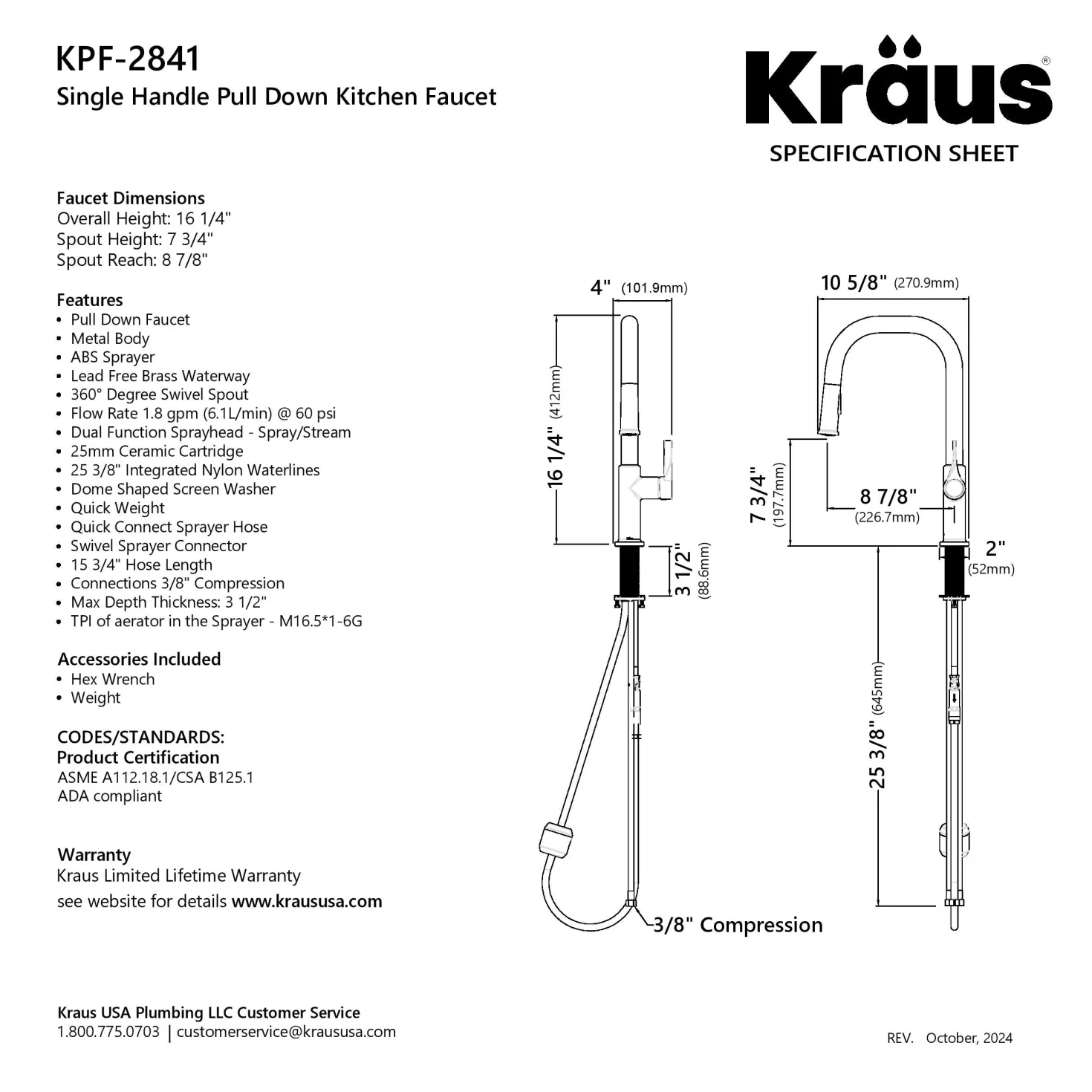 KRAUS Torak Single Handle Pull Down Kitchen Faucet in Spot-Free Stainless