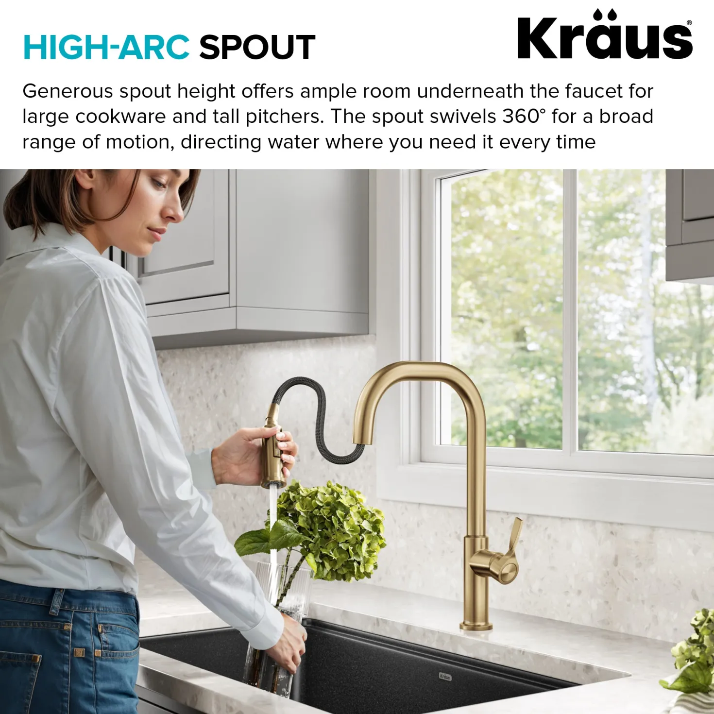 KRAUS Torak Single Handle Pull Down Kitchen Faucet in Matte Black