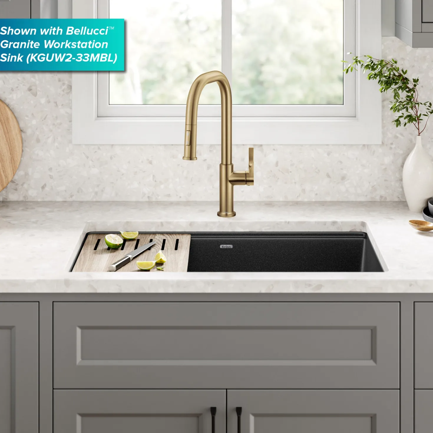 KRAUS Torak Single Handle Pull Down Kitchen Faucet in Brushed Brass
