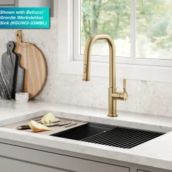 KRAUS Torak Single Handle Pull Down Kitchen Faucet in Brushed Brass