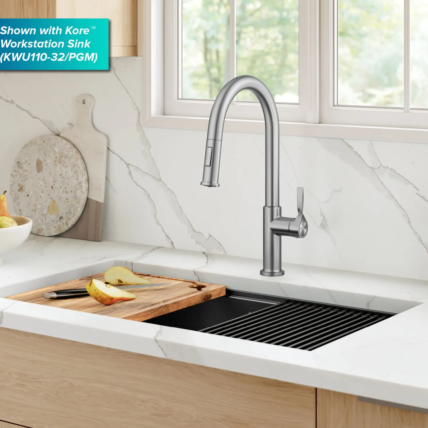 KRAUS Torak Single Handle Pull Down Kitchen Faucet in Spot-Free Stainless