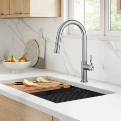 KRAUS Torak Single Handle Pull Down Kitchen Faucet in Spot-Free Stainless
