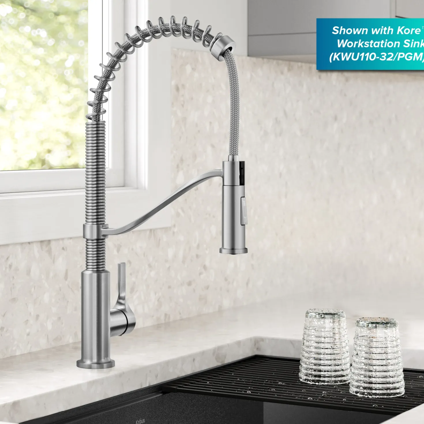 KRAUS Torak Single Handle Pull Down Kitchen Faucet in Spot-Free Stainless