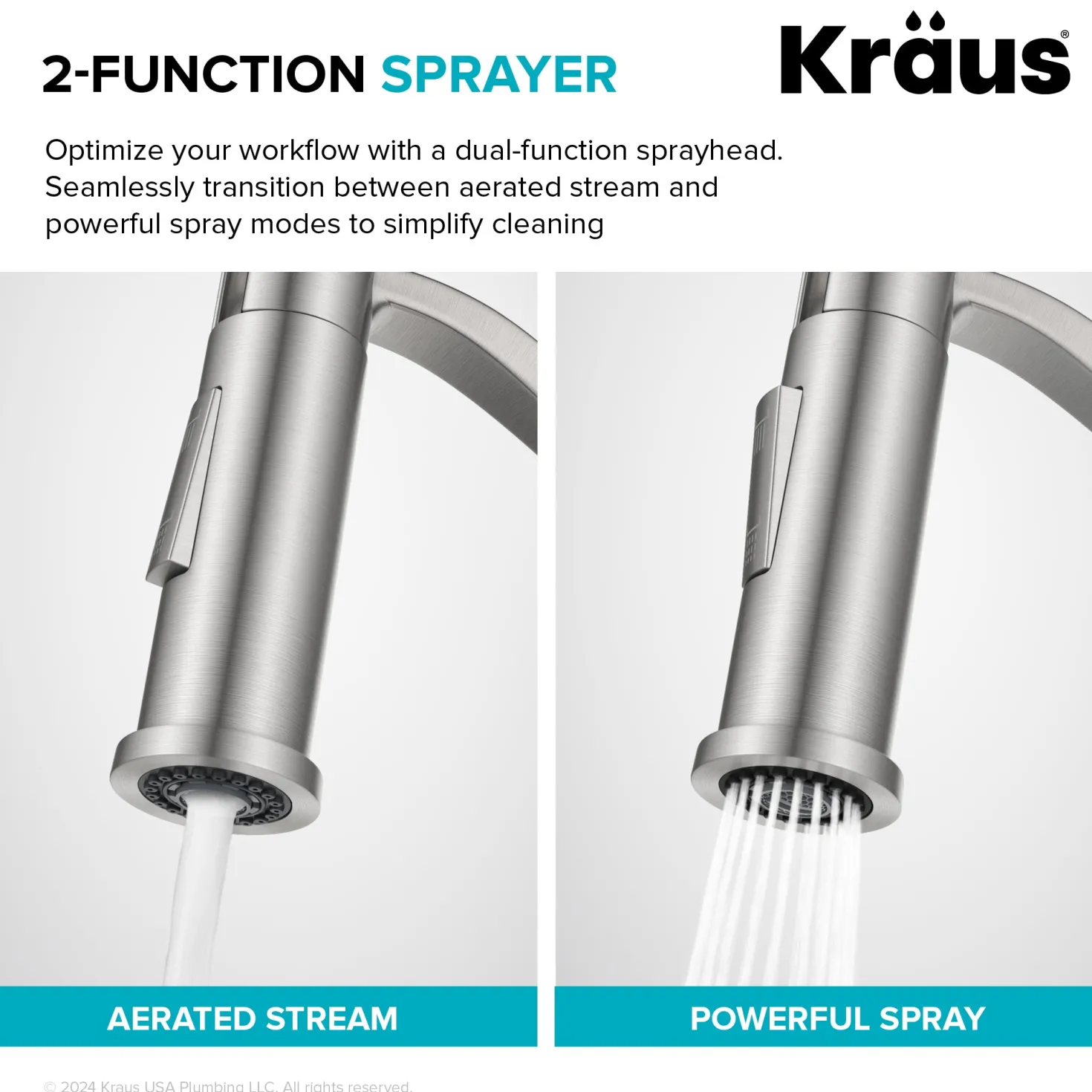 KRAUS Torak Single Handle Pull Down Kitchen Faucet in Spot-Free Stainless