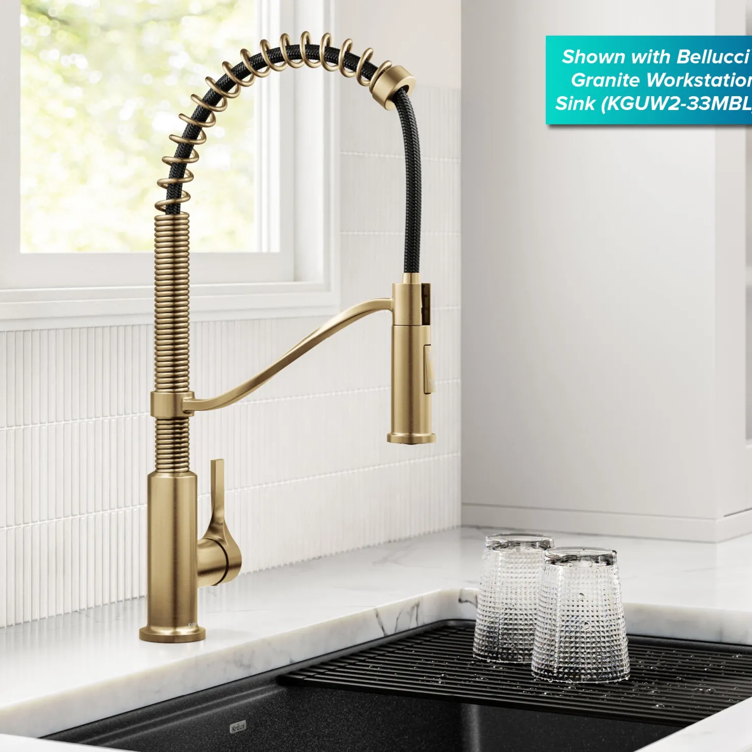 KRAUS Torak Single Handle Pull Down Kitchen Faucet in Brushed Brass