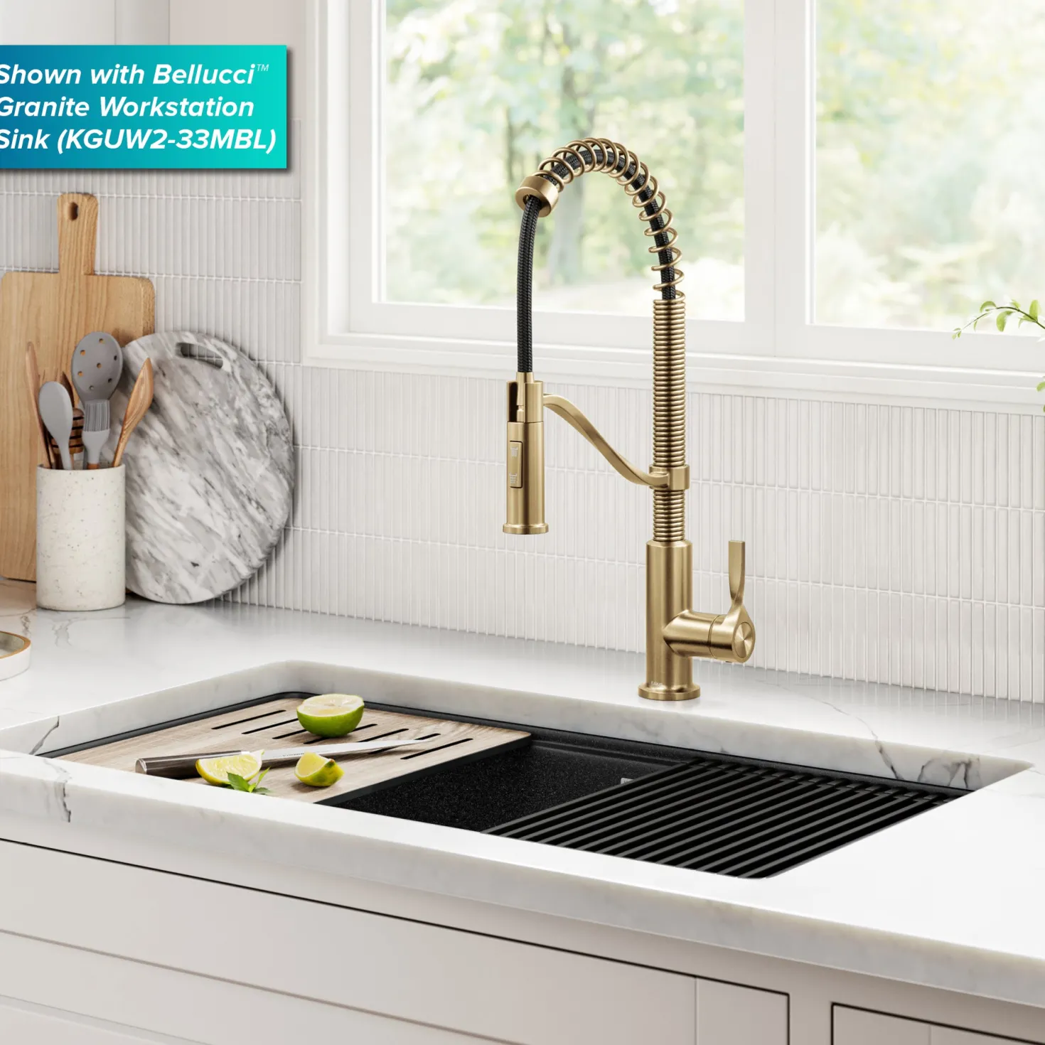 KRAUS Torak Single Handle Pull Down Kitchen Faucet in Brushed Brass