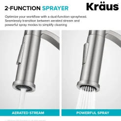 KRAUS Torak Single Handle Pull Down Kitchen Faucet in Brushed Brass