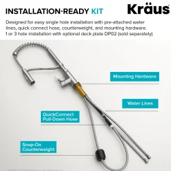 KRAUS Torak Single Handle Pull Down Kitchen Faucet in Brushed Brass