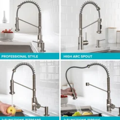 KRAUS Touchless Pull-Down Single Handle 18-Inch Kitchen Faucet in Matte Black