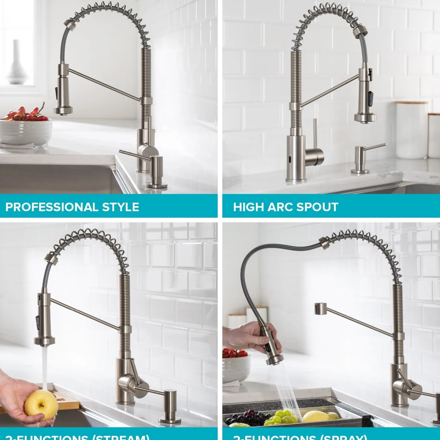 KRAUS Touchless Pull-Down Single Handle 18-Inch Kitchen Faucet in Matte Black