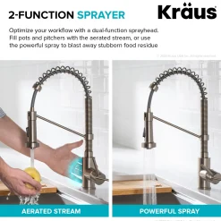 KRAUS Touchless Pull-Down Single Handle 18-Inch Kitchen Faucet in Matte Black