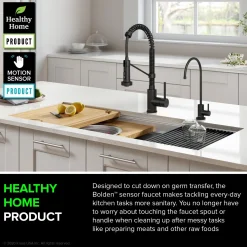 KRAUS Touchless Pull-Down Single Handle 18-Inch Kitchen Faucet in Matte Black
