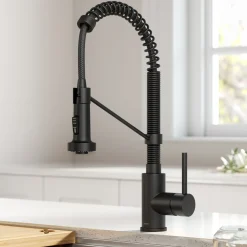 KRAUS Touchless Pull-Down Single Handle 18-Inch Kitchen Faucet in Matte Black