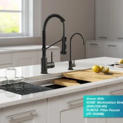 KRAUS Touchless Pull-Down Single Handle 18-Inch Kitchen Faucet in Matte Black