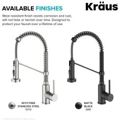 KRAUS Touchless Pull-Down Single Handle 18-Inch Kitchen Faucet in Matte Black