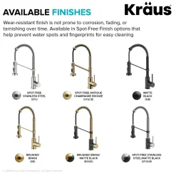 KRAUS Touchless Pull-Down Single Handle 18-Inch Kitchen Faucet in Brushed Brass & Matte Black