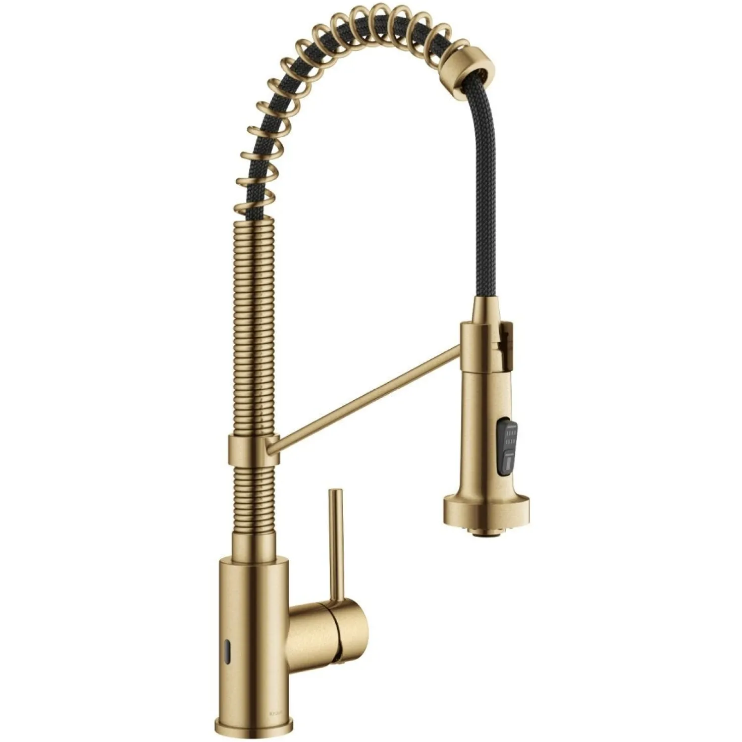 KRAUS Touchless Pull-Down Single Handle 18-Inch Kitchen Faucet in Brushed Brass
