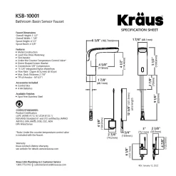Kraus Touchless Sensor Bathroom Faucet in Spot-Free Stainless Steel