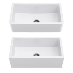 KRAUS Turino 33" Reversible Apron Front Fireclay Kitchen Sink in Matte White