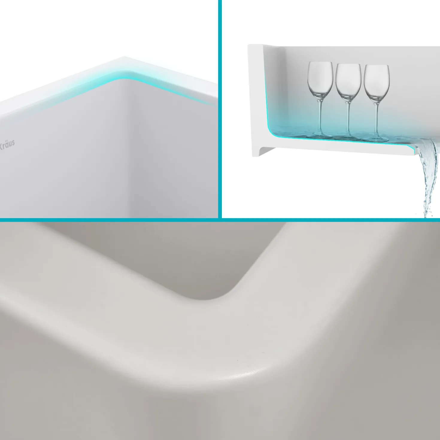 KRAUS Turino 33" Reversible Apron Front Fireclay Kitchen Sink in Matte White