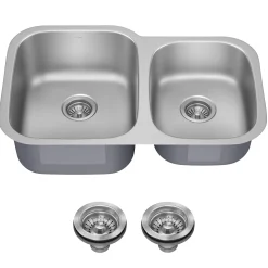 KRAUS 32" Undermount 60/40 Double Bowl Stainless Steel Kitchen Sink