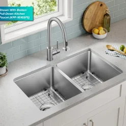 KRAUS 33” Undermount Double Bowl Stainless Steel Kitchen Sink