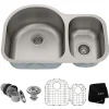 KRAUS 30" Undermount 60/40 Double Bowl 16 Gauge Stainless Steel Kitchen Sink KBU21