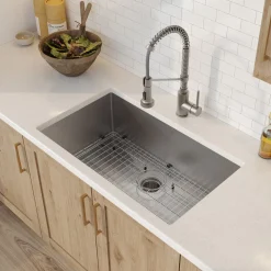 KRAUS 30" Undermount 16 Gauge Single Bowl Stainless Steel Small Radius Kitchen Sink