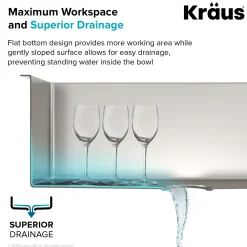 KRAUS 30" Undermount 16 Gauge Single Bowl Stainless Steel Small Radius Kitchen Sink