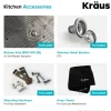 KRAUS 28" Undermount 16 Gauge Single Bowl Stainless Steel Small Radius Kitchen Sink