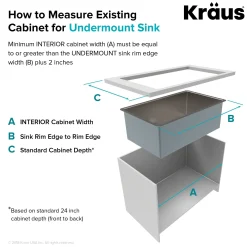 KRAUS 32" Undermount 16 Gauge Single Bowl Stainless Steel Small Radius Kitchen Sink