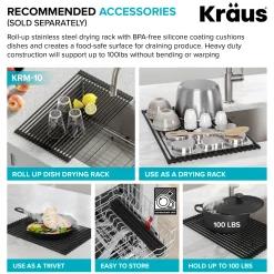 KRAUS 24" Undermount 16 Gauge Stainless Steel Laundry Utility Sink